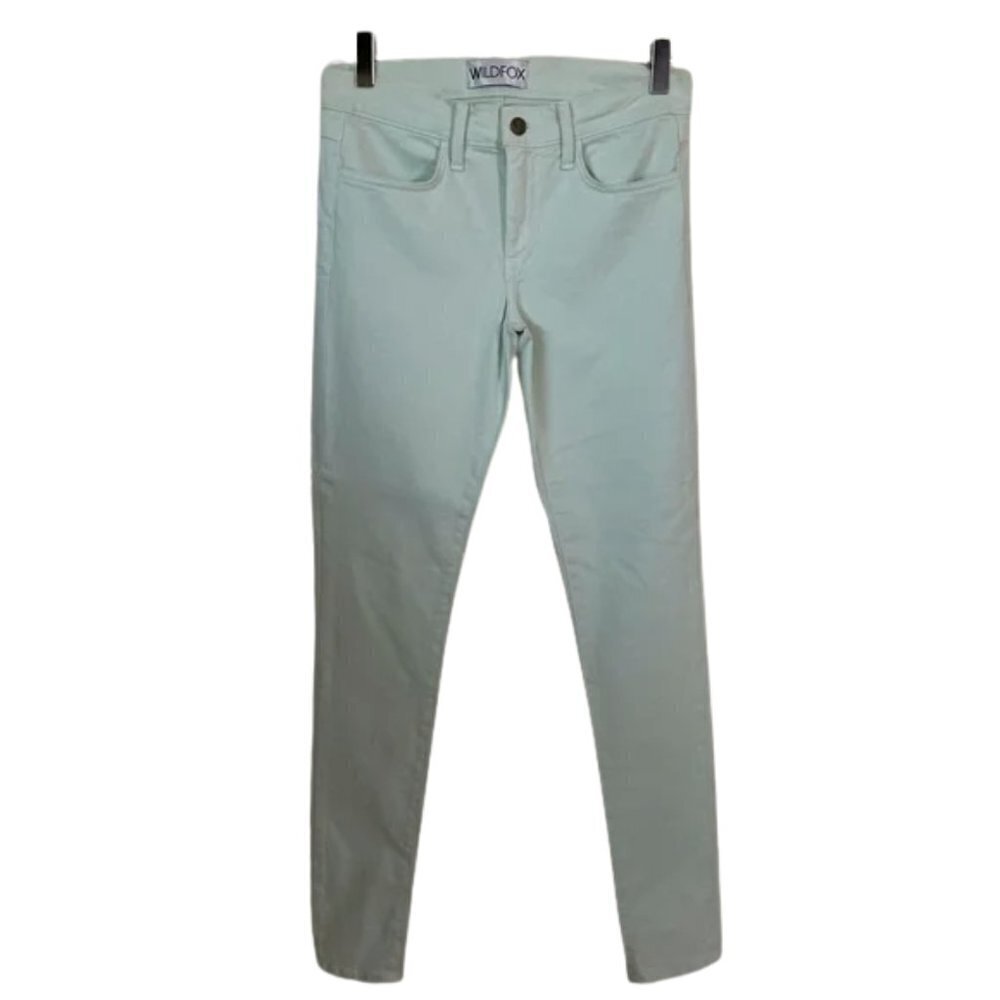 Wildfox Sample Light Mint Green Stretch Skinny Jeans Sz. 2